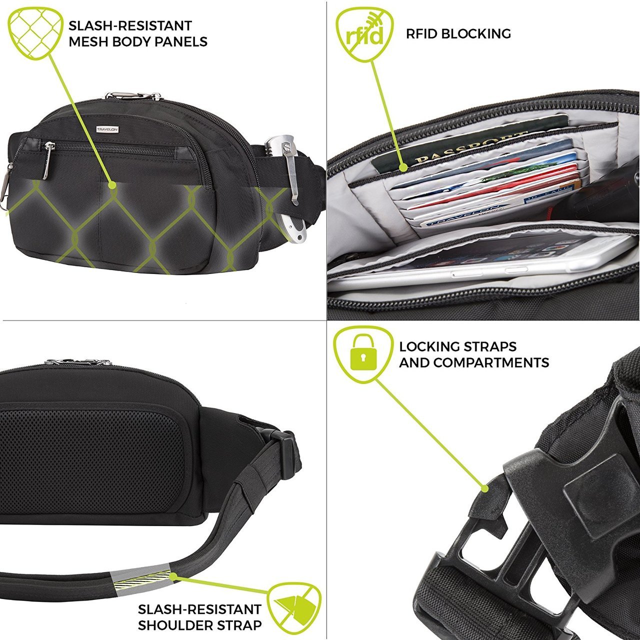 กระเป๋าคาดเอว Travelon 43050 Anti‐Theft Concealed Carry Waist Pack